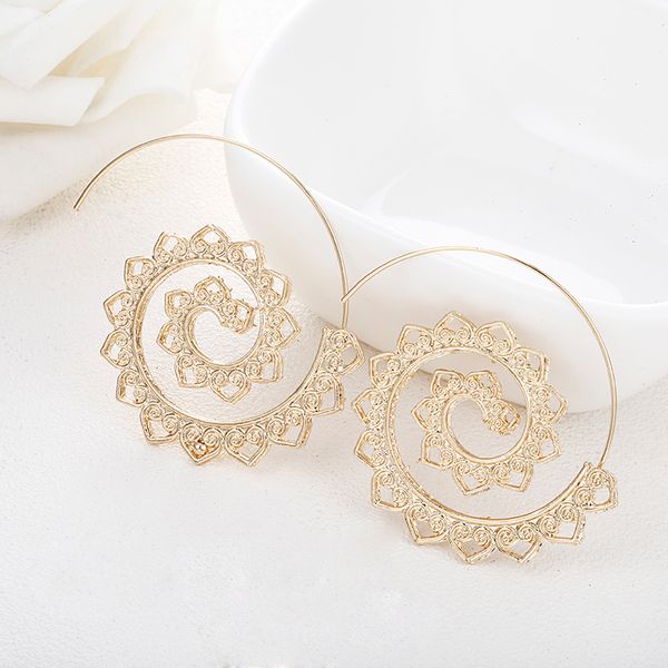 Hot New Big Swirl Hoop Earrings For Women Bohemian Punk Style Round Circle Earrings Golden Color Statement Fashion Earrings E076
Hot New Big Swirl Hoop Earrings For Women Bohemian Punk Style Round Circle Earrings Golden Color Statement Fashion Earrings E076