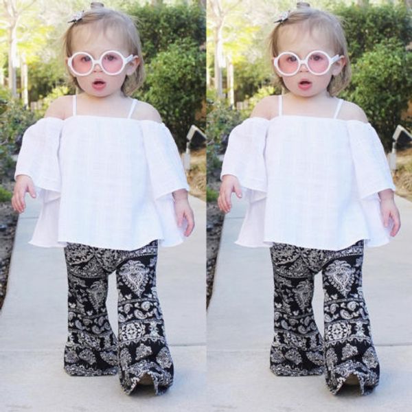 pudcoco new kids girls summer clothes sets cute baby girl lace off-shoulder t-shirt wide leg flare pants children outfits, White
pudcoco new kids girls summer clothes sets cute baby girl lace off-shoulder t-shirt wide leg flare pants children outfits, White