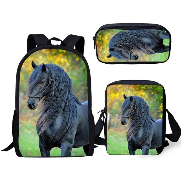 3pcs/set friesian horse school backpack for teenager boys student custom bookbag girls 16 inch satchel women daypack mochila
3pcs/set friesian horse school backpack for teenager boys student custom bookbag girls 16 inch satchel women daypack mochila