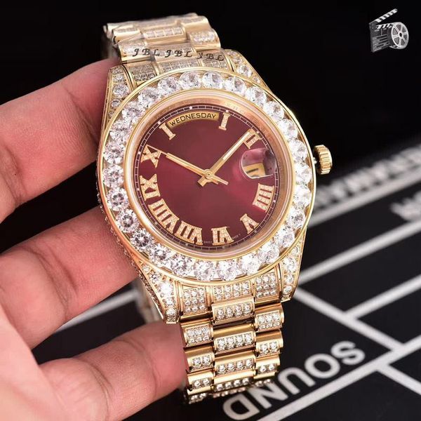 45mm mens diamond automatic watch iced out luxury designer watches Mechanical Movement sweep self-winding Wristwatches montre de luxe
45mm mens diamond automatic watch iced out luxury designer watches Mechanical Movement sweep self-winding Wristwatches montre de luxe
