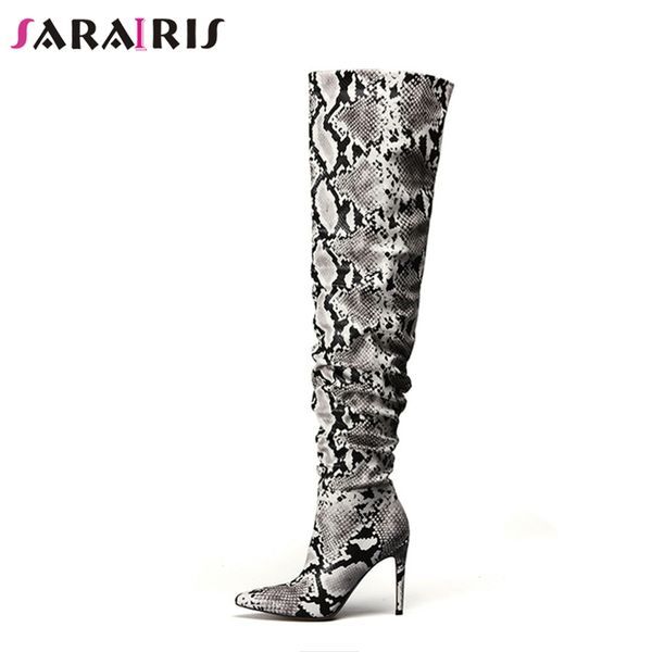 sarairis brand new fashion snake veins thin high heels zip pointed toe shoes woman casual autumn winter over the knee boots, Black
sarairis brand new fashion snake veins thin high heels zip pointed toe shoes woman casual autumn winter over the knee boots, Black