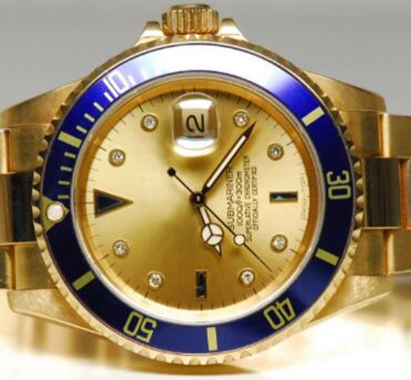 r-submar diamond gold dial 40mm luxury mens watch automatic wristwatches sapphire crystal blue ceramic bezel index watches, Slivery;brown
r-submar diamond gold dial 40mm luxury mens watch automatic wristwatches sapphire crystal blue ceramic bezel index watches, Slivery;brown