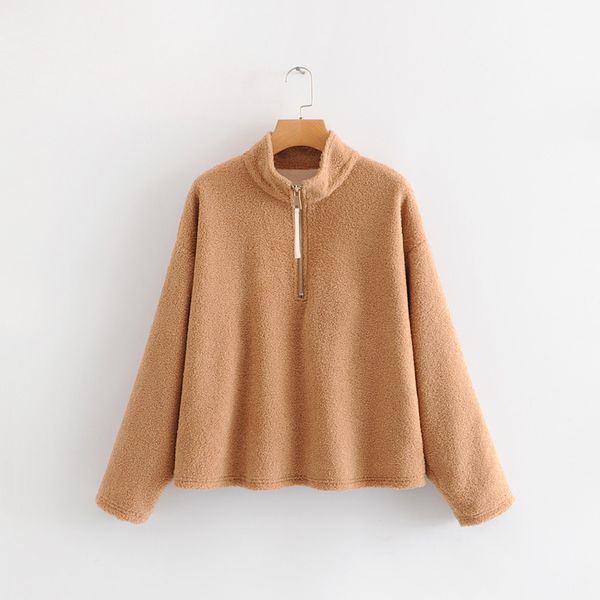 2018 western style early spring women's dress new style wholesale plush stand collar pullover solid color women's hoodie, Black
2018 western style early spring women's dress new style wholesale plush stand collar pullover solid color women's hoodie, Black