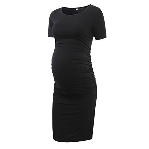 women ruched sides solid summer maternity dress casual shopping slim knee length bodycon short sleeve shirred crew neck daily, Black;gray
women ruched sides solid summer maternity dress casual shopping slim knee length bodycon short sleeve shirred crew neck daily, Black;gray