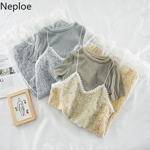 neploe lace mesh patchwork dress women fashion o neck short sleeve ladies vestidos summer 2020 casual loose female dresses 1d339, Black;gray
neploe lace mesh patchwork dress women fashion o neck short sleeve ladies vestidos summer 2020 casual loose female dresses 1d339, Black;gray