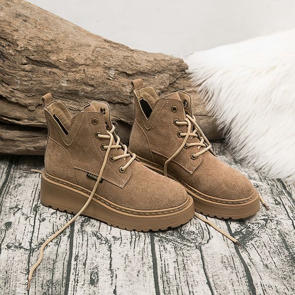 2019 winter suede leather warm women's boots thick bottom casual wild fat boots women's, Black
2019 winter suede leather warm women's boots thick bottom casual wild fat boots women's, Black