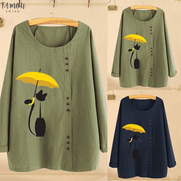 blouse women cat print shirt round neck long sleeve autumn fall ladies plus size ~2xl loose regular buttons casual blouse female, White
blouse women cat print shirt round neck long sleeve autumn fall ladies plus size ~2xl loose regular buttons casual blouse female, White