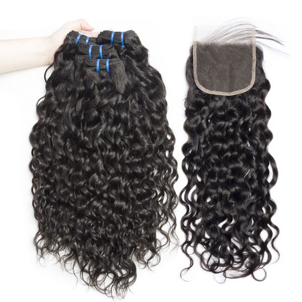 new natural wave human hair weaves extensions 3 bundles with closure middle 3 part double weft dyeable bleachable 100g/pc, Black
new natural wave human hair weaves extensions 3 bundles with closure middle 3 part double weft dyeable bleachable 100g/pc, Black