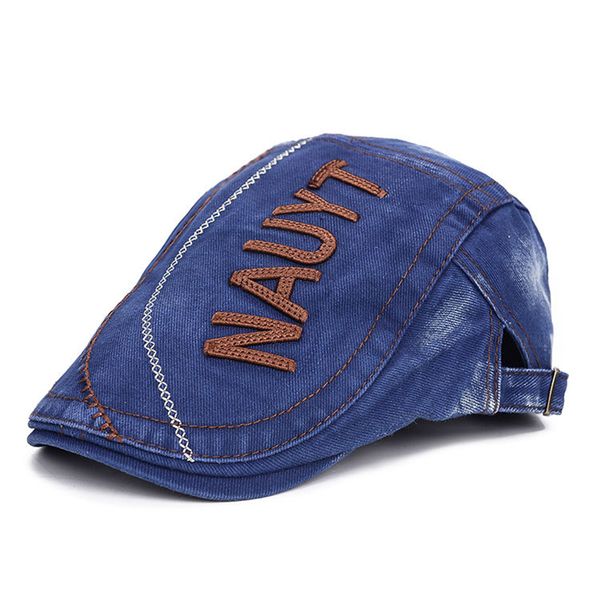 brand washed denim flat cap letter embroidery berets sun protection sunscreen golf sport cap snapback visors, Blue;gray
brand washed denim flat cap letter embroidery berets sun protection sunscreen golf sport cap snapback visors, Blue;gray