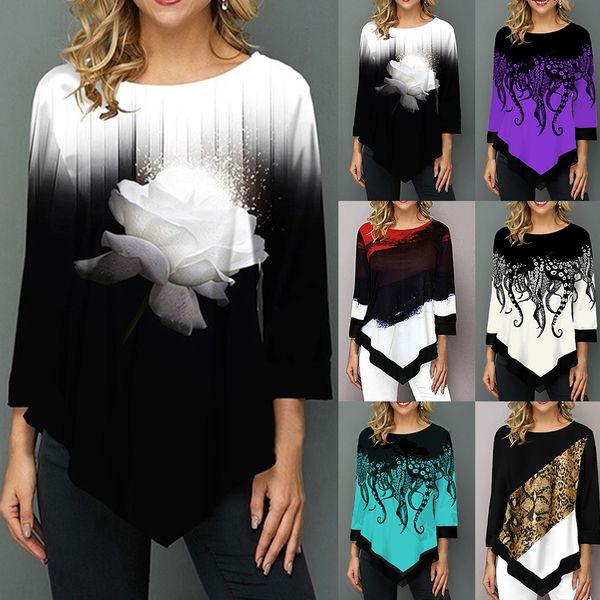 2019 floral printed women shirt asymmetric hem autumn blouse shirt for woman flower print o neck casual female camisa, White
2019 floral printed women shirt asymmetric hem autumn blouse shirt for woman flower print o neck casual female camisa, White