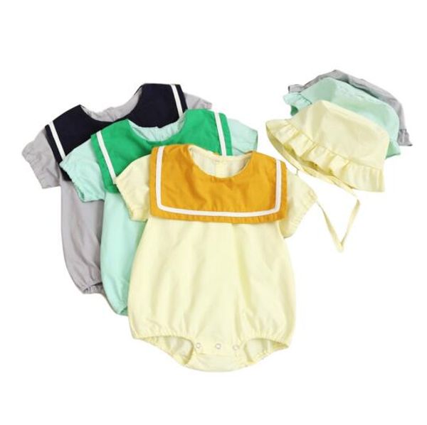 Baby girl Designer Clothes Romper Infant Solid Color Design Short Sleeve Big Round Collar Romper 100% cotton Summe clothes
Baby girl Designer Clothes Romper Infant Solid Color Design Short Sleeve Big Round Collar Romper 100% cotton Summe clothes