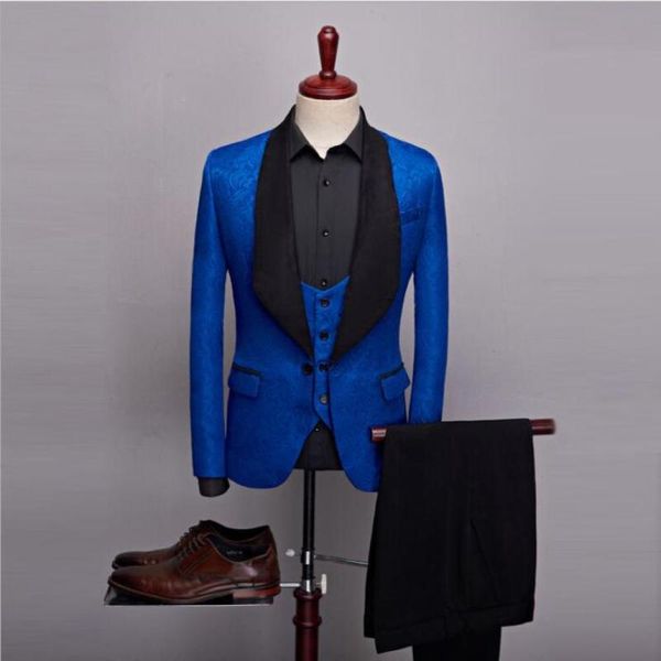 retro jacquard mens three-piece suit single-breasted blazer+vest+trousers suit mens stage host performance costume, White;black
retro jacquard mens three-piece suit single-breasted blazer+vest+trousers suit mens stage host performance costume, White;black