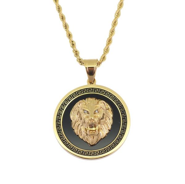 hip hop lion head round pendant necklaces for men western animal luxury necklace stainless steel cuban chains dog tag jewelry, Silver
hip hop lion head round pendant necklaces for men western animal luxury necklace stainless steel cuban chains dog tag jewelry, Silver