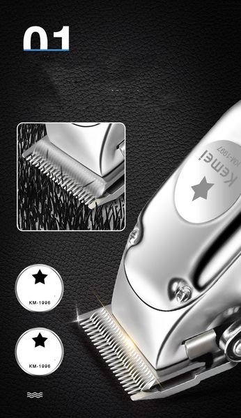 new cuchillo de barba cortapelos kemei km-1997 all-metal professional hair clipper electric cordless hair trimmer for men hair cutter cuttin
new cuchillo de barba cortapelos kemei km-1997 all-metal professional hair clipper electric cordless hair trimmer for men hair cutter cuttin