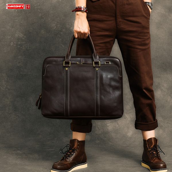 vintage men's handbag 15.6 inch lapbriefcase male shoulder crossbody bag genuine leather computer bag business travel bags
vintage men's handbag 15.6 inch lapbriefcase male shoulder crossbody bag genuine leather computer bag business travel bags