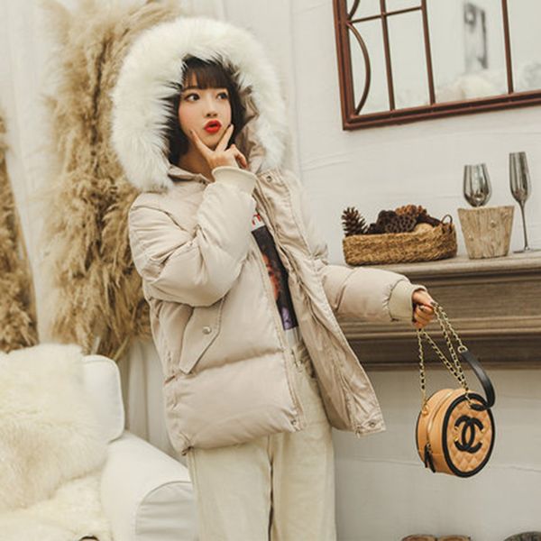 2019 new long cotton clothing female korean version of the loose hooded dark buckle thick padded coat cotton coat a303, Tan;black
2019 new long cotton clothing female korean version of the loose hooded dark buckle thick padded coat cotton coat a303, Tan;black