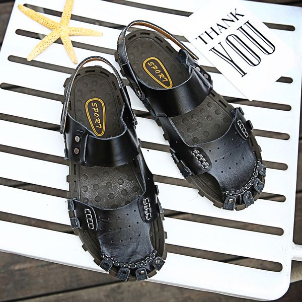 male shoes genuine leather men sandals summer mens shoes beach outdoor casual non-slip sneakers footwear flat t200420, Black
male shoes genuine leather men sandals summer mens shoes beach outdoor casual non-slip sneakers footwear flat t200420, Black