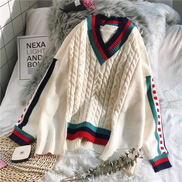 2020 осень зима пуловер женщин v-образным вырезом в полоску knit top с длинным рукавом сыпучие ленивый нерегулярное свитер 3 цвета, White;black
2020 осень зима пуловер женщин v-образным вырезом в полоску knit top с длинным рукавом сыпучие ленивый нерегулярное свитер 3 цвета, White;black