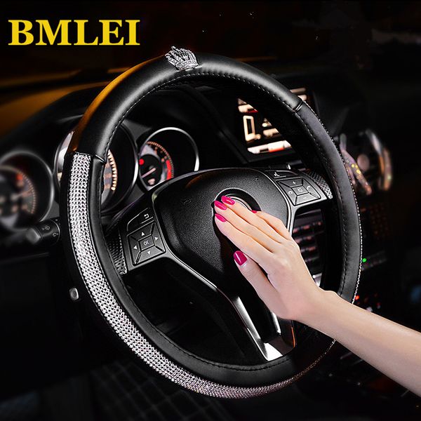 crystal rhinestone car steering wheel cover crown leather steering-wheel covers women girls interior accessories
crystal rhinestone car steering wheel cover crown leather steering-wheel covers women girls interior accessories