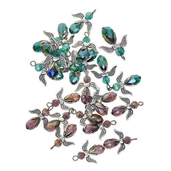 24pcs charms angel wings alloy & glass making pendant fit,diy bracelet necklace (purple+dark green), Black
24pcs charms angel wings alloy & glass making pendant fit,diy bracelet necklace (purple+dark green), Black