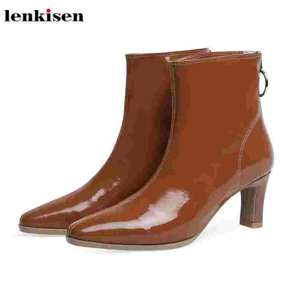 lenkisen fashion simple style patent leather square toe thin high heels mature dress gorgeous winter warm women ankle boots l78, Black
lenkisen fashion simple style patent leather square toe thin high heels mature dress gorgeous winter warm women ankle boots l78, Black