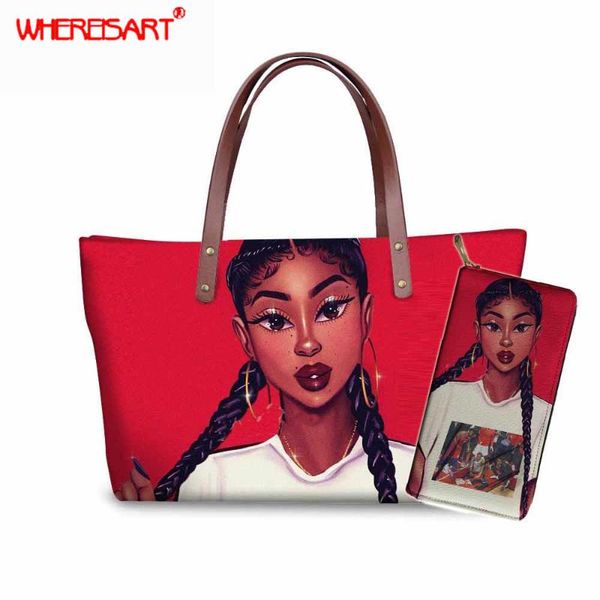 whereisart melanin poppin printing handbags women large handle bags ladies shoulder bag for females 2pcs/set hand bag&wallet
whereisart melanin poppin printing handbags women large handle bags ladies shoulder bag for females 2pcs/set hand bag&wallet