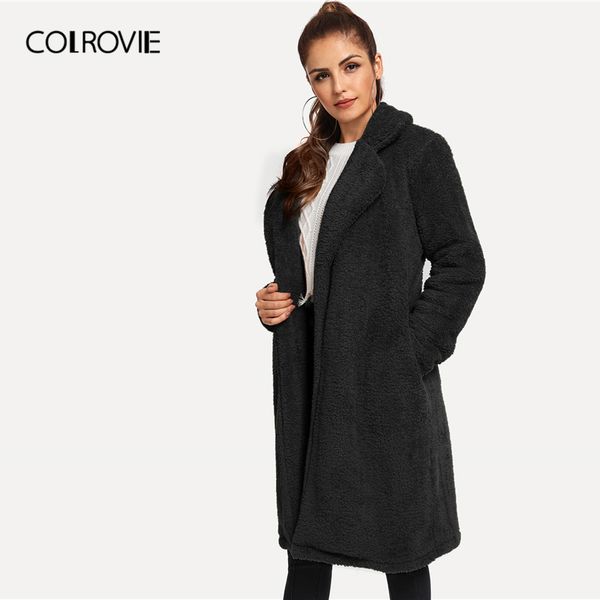 colrovie твердые длинные плюшевые пальто женщины гламурные черные пальто 2019 осень зима теплые пальто зубчатый воротник стрижка верхняя оде, Black
colrovie твердые длинные плюшевые пальто женщины гламурные черные пальто 2019 осень зима теплые пальто зубчатый воротник стрижка верхняя оде, Black