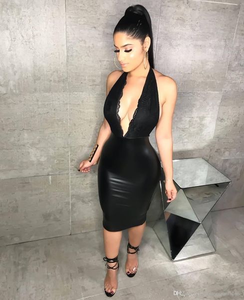 summer black women panelled dress night club ladies halter dresses fashion designer lace piping female apparel, Black;gray
summer black women panelled dress night club ladies halter dresses fashion designer lace piping female apparel, Black;gray