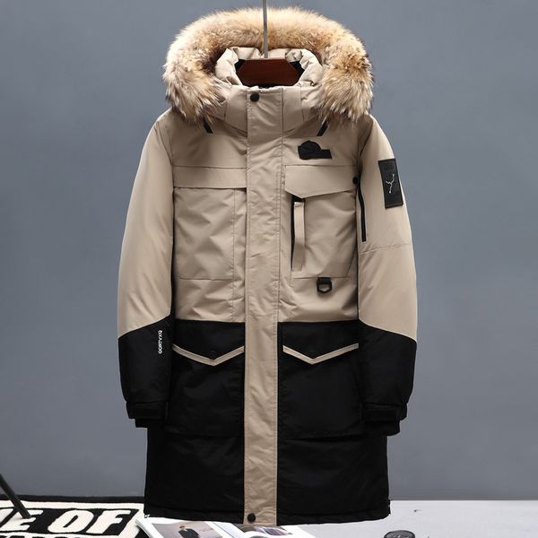 2019 winter new men's white duck down long down jacket real fur collar hooded thicken warm parka and coats male brand clothing, Black
2019 winter new men's white duck down long down jacket real fur collar hooded thicken warm parka and coats male brand clothing, Black