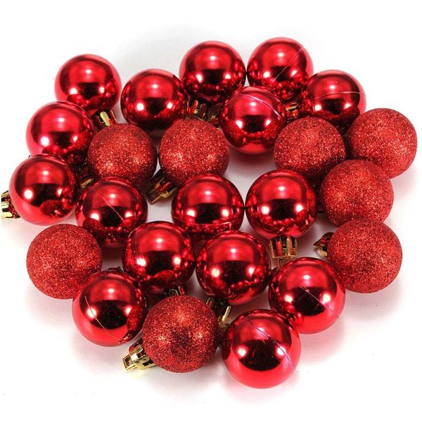 lbme 24pcs chic christmas baubles tree plain glitter xmas ornament ball decoration red
lbme 24pcs chic christmas baubles tree plain glitter xmas ornament ball decoration red