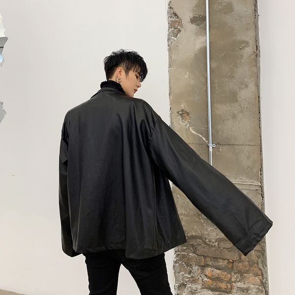 men streetwear hip hop vintage fashion loose casual leather jacket male women punk gothic faux fur coat outerwear, Black
men streetwear hip hop vintage fashion loose casual leather jacket male women punk gothic faux fur coat outerwear, Black