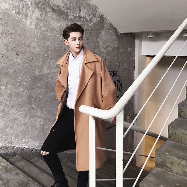 fashion high street style woolen coat male super temperament double-breasted coat simple classic mens outwear, Black
fashion high street style woolen coat male super temperament double-breasted coat simple classic mens outwear, Black