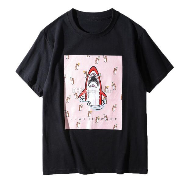luxury mens designer short sleeve womens red shark print short sleeves men women tees, White;black
luxury mens designer short sleeve womens red shark print short sleeves men women tees, White;black