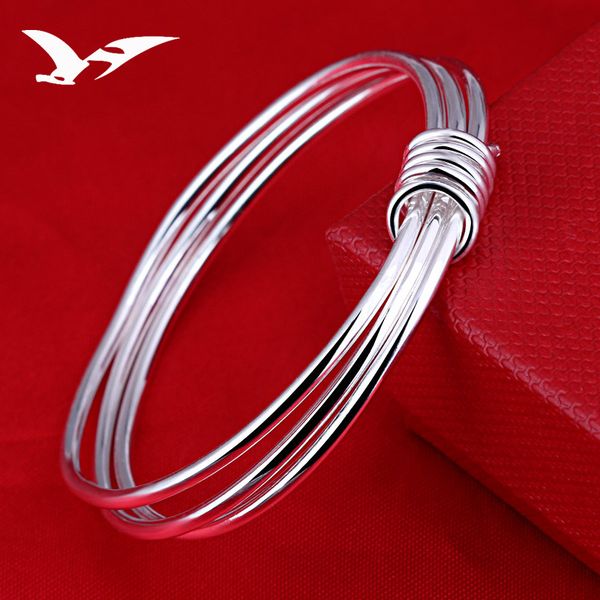 990 pure silver bracelet lady ethnic style retro polished three-ring sterling silver bangles simple ornaments, Golden;silver
990 pure silver bracelet lady ethnic style retro polished three-ring sterling silver bangles simple ornaments, Golden;silver