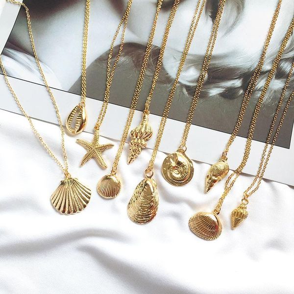 fashion gold color alloy cowrie shell necklace for women conch chain pendant necklace summer jewelry starfish collar, Silver
fashion gold color alloy cowrie shell necklace for women conch chain pendant necklace summer jewelry starfish collar, Silver