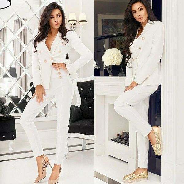 white women's pant suits slim fit double breasted ladies office evening work wear tuxedos 2 pieces (jacket+pants), Black;red
white women's pant suits slim fit double breasted ladies office evening work wear tuxedos 2 pieces (jacket+pants), Black;red