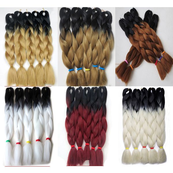 2pcs ombre color 24" 100g jumbo braids synthetic hair jumbo hair extension afro hair products two tone high temperature braiding, Black
2pcs ombre color 24" 100g jumbo braids synthetic hair jumbo hair extension afro hair products two tone high temperature braiding, Black