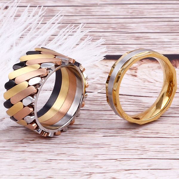 12mm wide gold stainless steel ring man korean gifts ladies wedding rings for women accessories engagement jewelry couple rings, Slivery;golden
12mm wide gold stainless steel ring man korean gifts ladies wedding rings for women accessories engagement jewelry couple rings, Slivery;golden