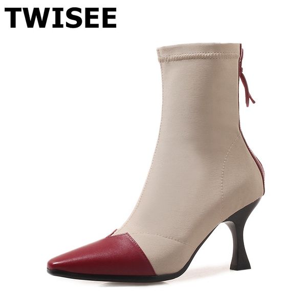 women mid calf boots new style thin high heels 8 cm zapatos mujer warm pumps woman party shoes mixed colors comfort fashion, Black
women mid calf boots new style thin high heels 8 cm zapatos mujer warm pumps woman party shoes mixed colors comfort fashion, Black