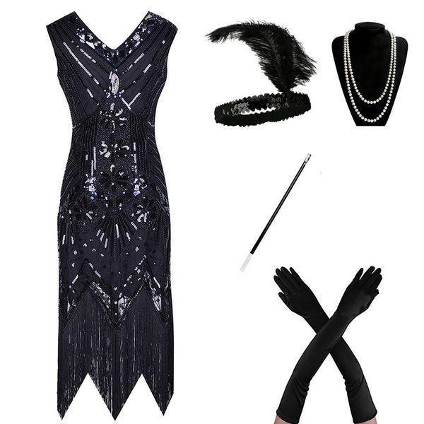 1920s flapper dress great gatsby party evening sequins fringed dresses gown, Black;pink
1920s flapper dress great gatsby party evening sequins fringed dresses gown, Black;pink