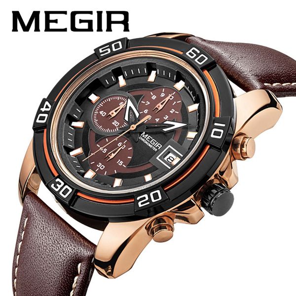 megir men's sports watch quartz watches calendar waterproof leather strap 2023g, Slivery;brown
megir men's sports watch quartz watches calendar waterproof leather strap 2023g, Slivery;brown