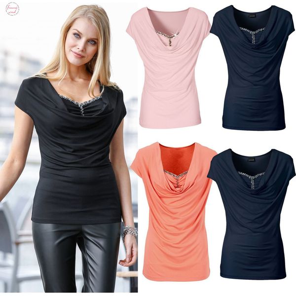 europe and the united states womens explosion piles of beaded collar stitching shirt, t shirt size all match leisure 2019, White
europe and the united states womens explosion piles of beaded collar stitching shirt, t shirt size all match leisure 2019, White