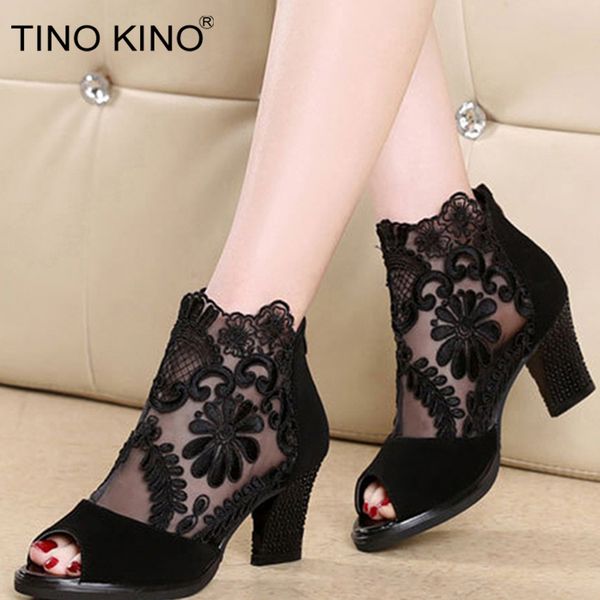 new summer women sandals lace mesh peep toe female pumps women's square high heel zip fashion shoes ladies plus size y200405, Black
new summer women sandals lace mesh peep toe female pumps women's square high heel zip fashion shoes ladies plus size y200405, Black
