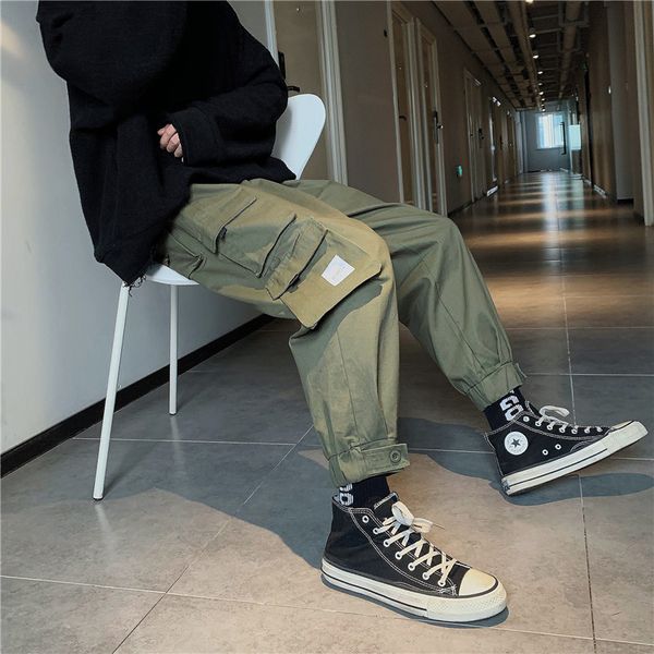 men's straight tube foot binding casual pants boys loose pure color cotton pocket straight ankle-length trousers ing, Black
men's straight tube foot binding casual pants boys loose pure color cotton pocket straight ankle-length trousers ing, Black