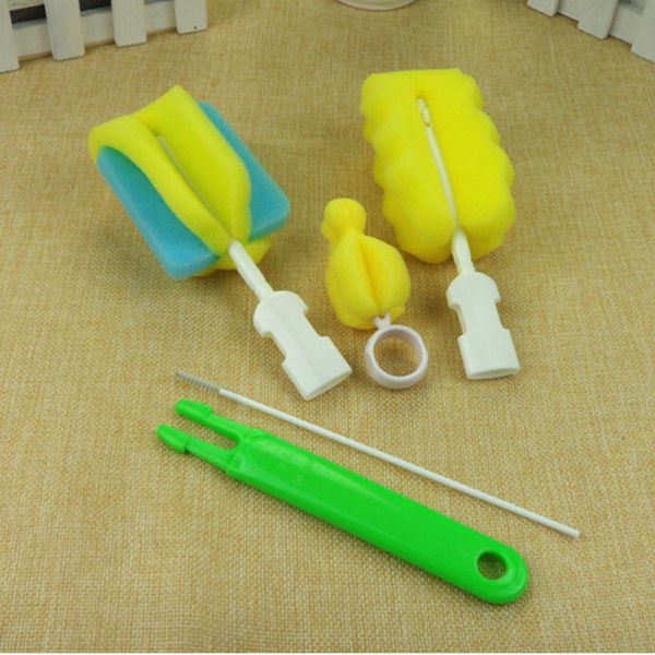 4pcs sponge brush baby bottle cup glass pacifier washing clean cleaner tool