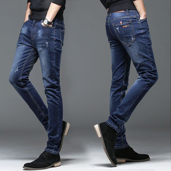 classical men jeans spring autumn blue mens straight pants quality casual slim fit stretchy washed scratched denim trousers male
classical men jeans spring autumn blue mens straight pants quality casual slim fit stretchy washed scratched denim trousers male