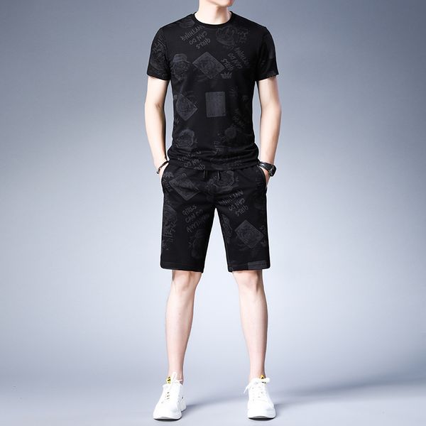 men's tracksuits 2021 summer short sleeve t-shirt printing thin men shangbing silk two-piece male leisure suit, Gray
men's tracksuits 2021 summer short sleeve t-shirt printing thin men shangbing silk two-piece male leisure suit, Gray