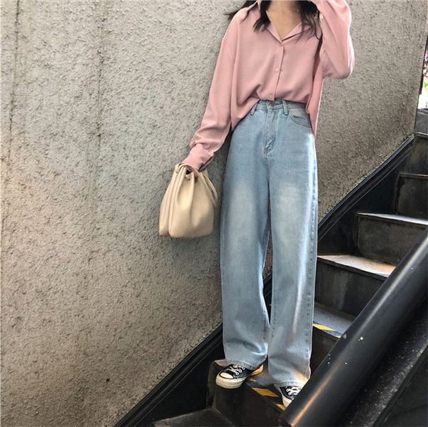 korean style high waist wide leg denim pants autumn winter casual jeans pants loose full length women trousers, Blue
korean style high waist wide leg denim pants autumn winter casual jeans pants loose full length women trousers, Blue