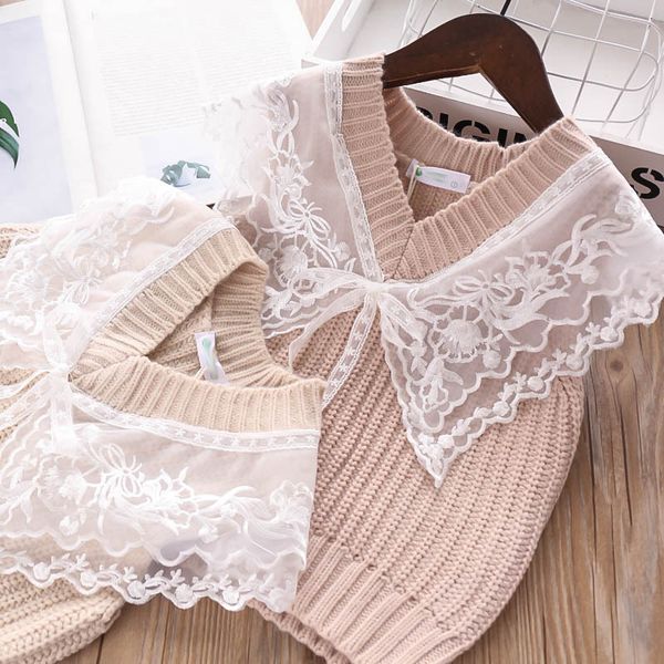 girls ruffles neckline embroidered cute kids sleeveless knitted sweater crochet v neck bow autumn new clothing, Blue
girls ruffles neckline embroidered cute kids sleeveless knitted sweater crochet v neck bow autumn new clothing, Blue
