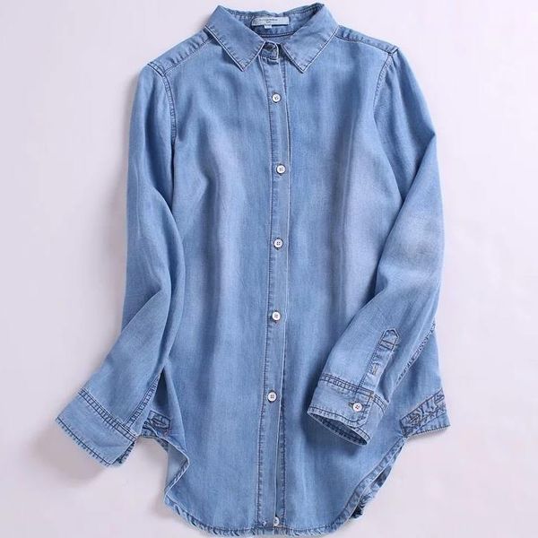 denim shirt blue women blouse plus size women loose casual summer long shirts, White
denim shirt blue women blouse plus size women loose casual summer long shirts, White